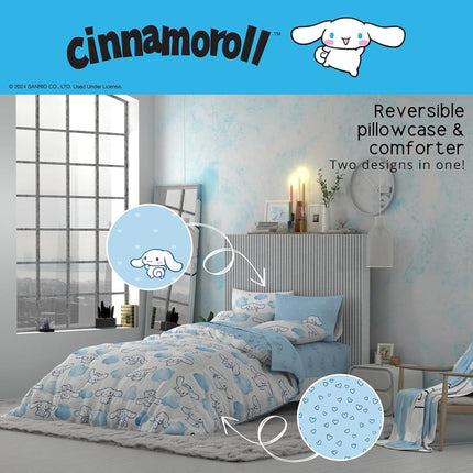 Franco Comforter and Sheet Set, Microfiber, Cinnamoroll, 5 Piece Twin Size
