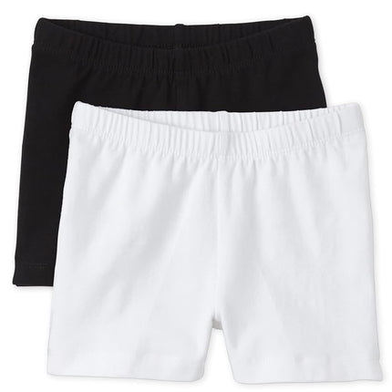 Short de base anti-expositions The Children's Place pour filles, noir/blanc, XX-Large