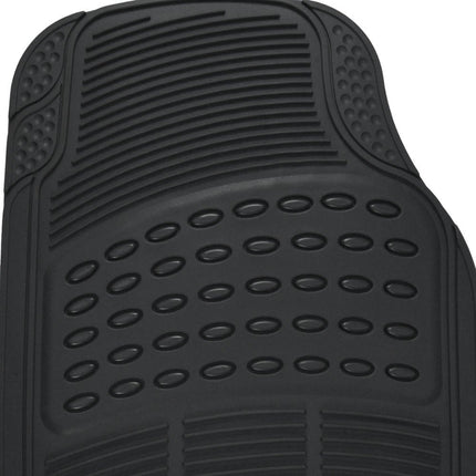 BDK Universal Fit Front/Rear All Weather Protection Heavy Duty Rubber Floor Mat - Black