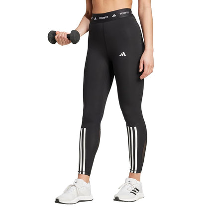 adidas Women's Techfit 3 Stripes 7/8 Leggings, Black, M