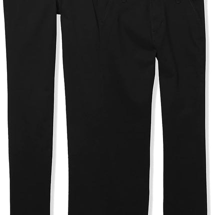 The Children's Place Slim Girls Uniform Skinny Chino Pants 2-Pack, Black, 16S