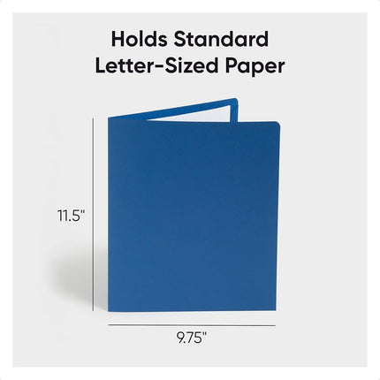 Smead Two-Pocket Heavyweight Folder, Paper Folders with Pockets, Letter Size, Dark Blue, 25 per Box (87854)