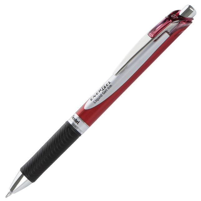 Pentel EnerGel RTX Gel Pen and EnerGize Mechanical Pencil Set, (0.7mm), Burgundy Barrel, Black Ink, HB Lead (BLPL77XBP2BG)