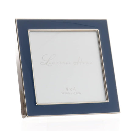 4x4 Silver Metal and Navy Blue Enamel Picture Frame