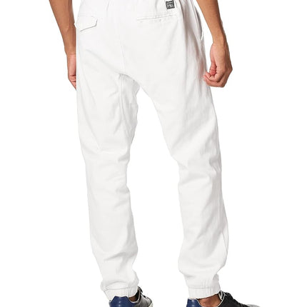 Southpole Men's Basic Stretch Twill Jogger Pants - Reg and Big & Tall Sizes, White, Medium