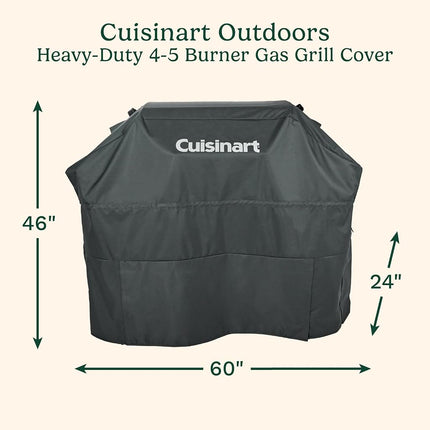 Cuisinart CGWM-040 Heavy-Duty 4-5 Burner, Gas Grill Cover, 60", Black