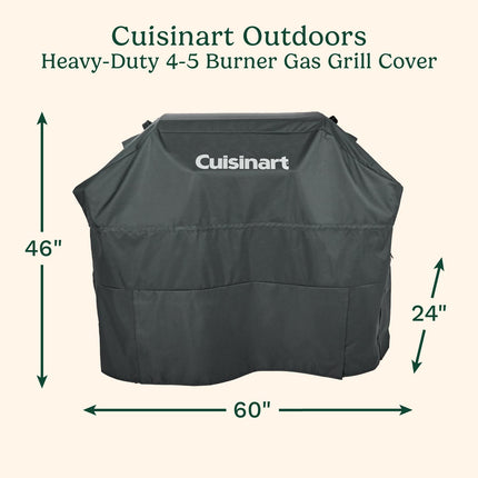 Cuisinart CGWM-040 Heavy-Duty 4-5 Burner, Gas Grill Cover, 60", Black