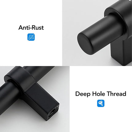 HOME EDIT 30 Pack Black Cabinet Knobs 2 Inch Drawer Knobs Single Hole
