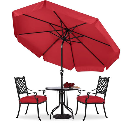 ABCCANOPY 10FT Patio Umbrella Outdoor 8 Ribs Table Umbrella(Red)