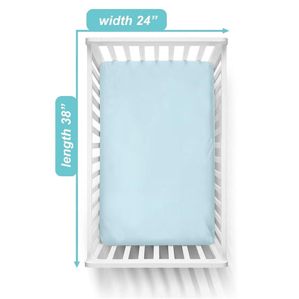 American Baby Company Fitted Mini-Crib Sheet, 100% Natural Supreme Cotton Jersey Knit, Blue, Soft Breathable, for Boys and Girls
