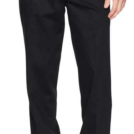 DOCKERS Men's Relaxed Fit Signature Khaki Lux Cotton Stretch Pants, Black, 34W x 32L