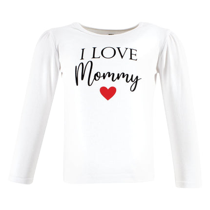 Hudson Baby baby-girls Long Sleeve T-shirts, Girl Mommy Red Black, 12-18 Months
