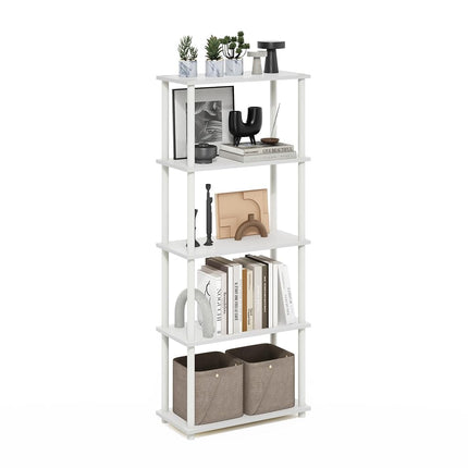 Furinno TURN-N-TUBE 5-Tier Tool-Free Corner Shelf,
