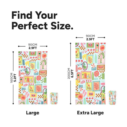 Dock & Bay Beach Towel - Quick Dry, Sand Free - Compact, Lightweight - 100% Recycled - Includes Bag - Wish You were Here - Extra Large (200x90cm, 78x35)