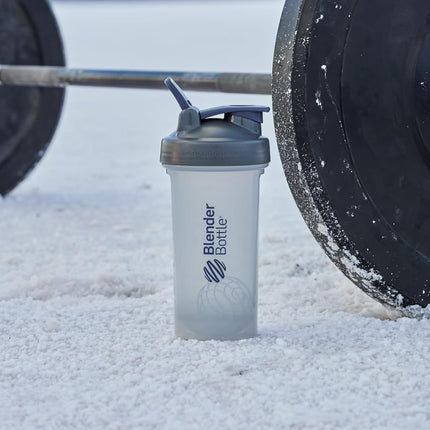 Bouteille Shaker BlenderBottle Série Pro, parfaite pour les Shakes Protéinés et l'Avant-Entraînement, 828 ml, Gris Pleine Couleur