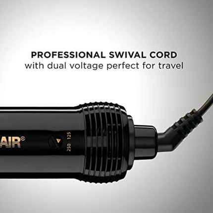 Conair Supreme 2-in-1 Hot Air Styling Brush, Black and Gold