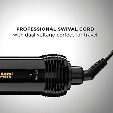Conair Supreme 2-in-1 Hot Air Styling Brush, Black and Gold