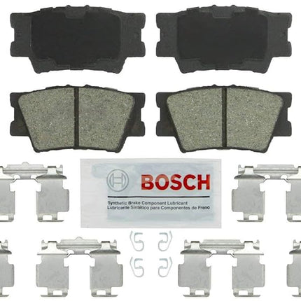 BOSCH BE1212H Blue Ceramic Disc Brake Pad Set With Hardware - Compatible With Select Lexus ES300h, ES350, HS250h; Pontiac Vibe; Toyota Avalon, Camry, Matrix, RAV4; REAR