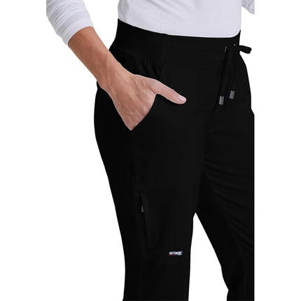 BARCO Grey's Anatomy Scrubs - Mia Scrub Pant for Women, Elastic Back Waist, Mid-Rise Shaped Leg Women's Scrub Pant, Black, XXL