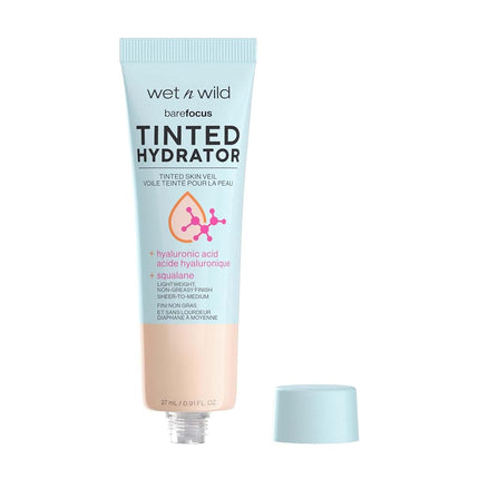 wet n wild, Bare Focus Tinted Hydrator, Tinted Face Cream Enriched with Hyaluronic Acid, Light to Medium Coverage, Semi-Matte Finish, Olive Skin