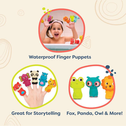 B. toys Finger Puppets, Pinky Pals Crew Animal Puppet Set, 10 Pack