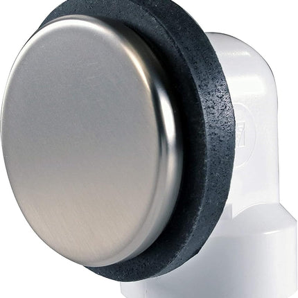 Westbrass 493244H-4-07 12" & 4" Bath Waste & Overflow Assembly with Tip-Toe Drain Plug and Illusionary Faceplate-SCH. 40 PVC Pipe, Satin Nickel