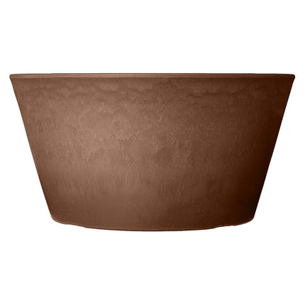 Arcadia Garden Products PSW Pot Collection TD25C Plastic/Stone/Wood Composite Shallow Bulb Pan - No Drainage Hole (Drillable), Planter for Succulents, Bonsai, Fairy Gardens, Herbs, 10-inch, Chocolate