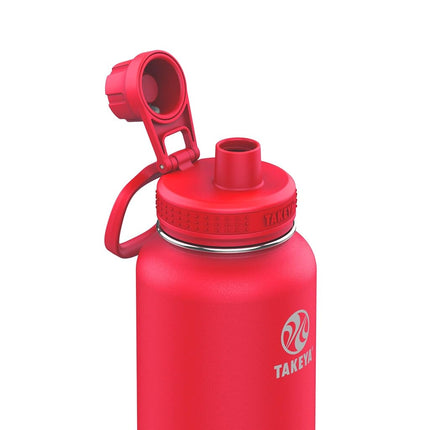 Takeya Actives 32 oz Insulated Stainless Steel Water Bottle with Spout Lid, Premium Quality, Watermelon