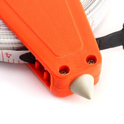 QWORK 1/2" x 164' Fiberglass Tape Measure, 2 Pack Engineer's Open Reel Dual Sided Measure, Orange