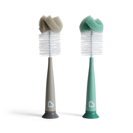 Munchkin Sponge Bottle Brush, 2 Pack, Grey