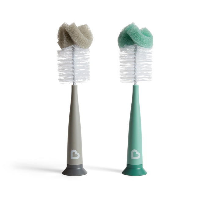 Munchkin Sponge Bottle Brush, 2 Pack, Grey