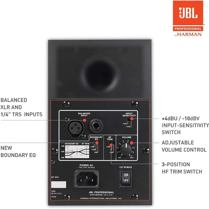 JBL Professional 305P MkII 5-Inch 2-Way Powered, Active Monitor Speakers for Near Field Music Production, Studio Monitor, Desktop Computer, Hi-Fi Audio. Sold as Pair, Black