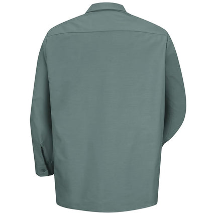 Red Kap Men's Industrial Work Shirt, Regular Fit, Long Sleeve Utility Button, Light Green, M