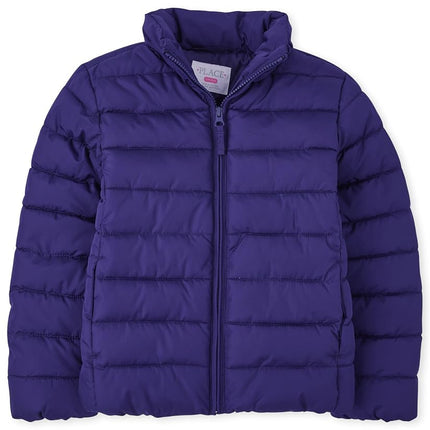 The Children's Place Girls Medium Weight Puffer Jacket, Wind-resistant, Water-resistant, Deep Purple, XXXLarge (18)