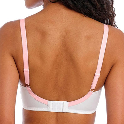Freya Women's Offbeat Underwire Demi Molded Plunge T-Shirt Bra, Opaque, White, 28FF US