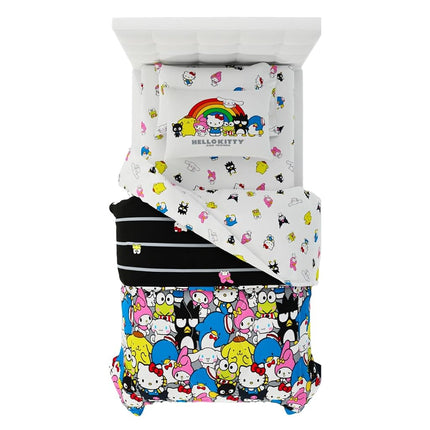 Franco Collectibles Sanrio Hello Kitty & Friends Bedding 5 Piece Super Soft Comforter and Sheet Set with Sham, Twin, (100% Official Licensed Product)