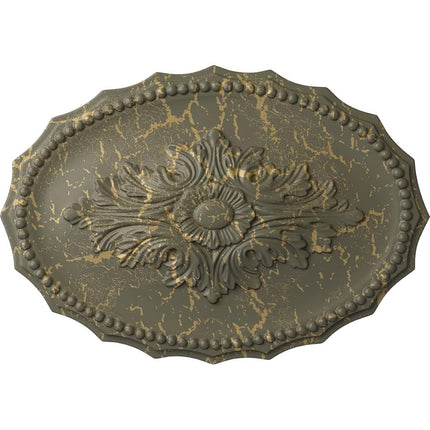 Ekena Millwork CM16OXWHC Oxford Ceiling Medallion, Witch Hazel Crackle