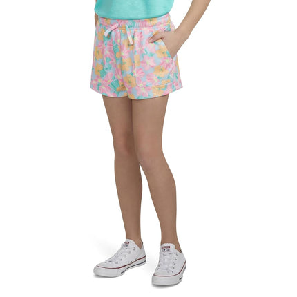 Hurley Girls' Soft Knit Pull on Shorts, Pale Ivory/Multi Stripe, 4