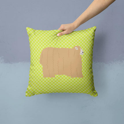 Caroline's Treasures BB7797PW1414 Lincoln Longwool Sheep Green Fabric Decorative Pillow Machine Washable, Indoor Outdoor Decorative Pillow for Couch, Bed or Patio, 14Hx14W