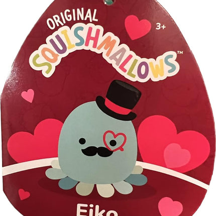 Squishmallows 8 Inch Eiko The Octopus Plush with Heart and Top Hat - Join The 2023 Valentine's Day Squad Stuffed Animal Toys