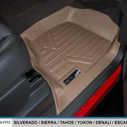 Tapis de sol SMARTLINER, rangée avant, couleur sable, pour Silverado/Sierra 2007-2013 - Tahoe-Suburban-Yukon-Yukon XL-Escalade 2007-2014