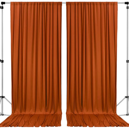 AK TRADING CO. 10 feet x 10 feet Rust Polyester Backdrop Drapes Curtains Panels with Rod Pockets - Wedding Ceremony Party Home Window Decorations