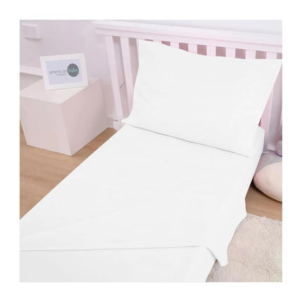 American Baby Company Juego de sábanas de algodón 100% natural de punto de jersey para niños pequeños, blanco, suave y transpirable, para niños y niñas