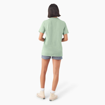 Camiseta de manga corta con bolsillo, gruesa, talla grande, para mujer Dickies, color verde iceberg, talla pequeña