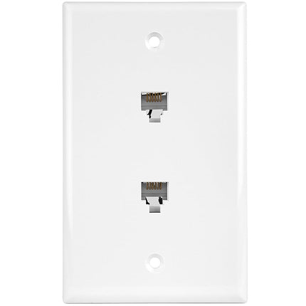 ENERLITES Duplex RJ11 Telephone Jack Wall Plate, 6
