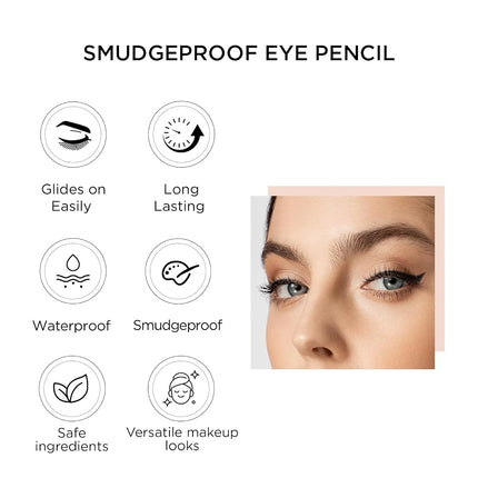 Lord & Berry SMUDGEPROOF Eye Liner - Soft & Creamy VEGAN Formula, Long Lasting Morning to Night Waterproof Eyeliner Pencil, Easy to Use Eye Makeup - Black Eyeliner
