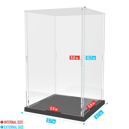 Choowin Acrylic Display Case for Lego Star Wars Helmet for Lego Captain Rex Helmet Thickened Clear Acrylic Display Cases for Collectibles Assemble Dustproof Display Box(Black Base)