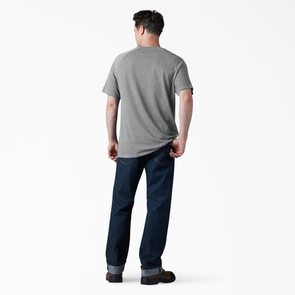 Camiseta Dickies de manga corta con bolsillo y refrigeración para hombre, gris jaspeado, talla 2XL grande y alta