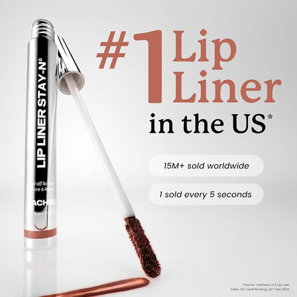 Sacheu Lip Liner - Stay - N - Peel Off Lip Liner Tattoo - Long Lasting Lip Stain Peel Off - Lip Pencil Infused with Hyaluronic Acid and Vitamin E - Suitable for All Skin Types - 02 MUAH-ve - 0.12 oz