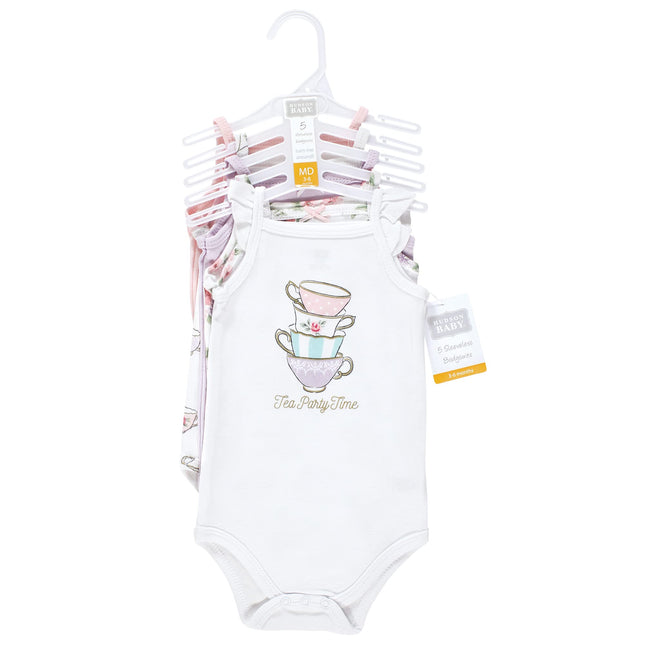 Hudson Baby Bodys en coton sans manches pour bébés unisexe, Tea Party, 3-6 mois